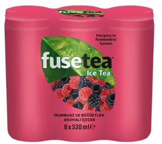 FUSE TEA TENEKE FRAMBUAZ VE BÖĞÜRTLEN 330 ML*24 toptan fiyat